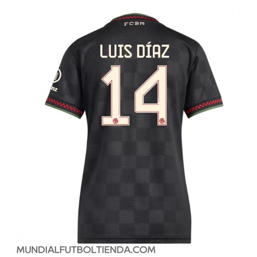 Camiseta Bayern Munich Luis Diaz #14 Tercera Equipación Replica 2025-26 para mujer mangas cortas